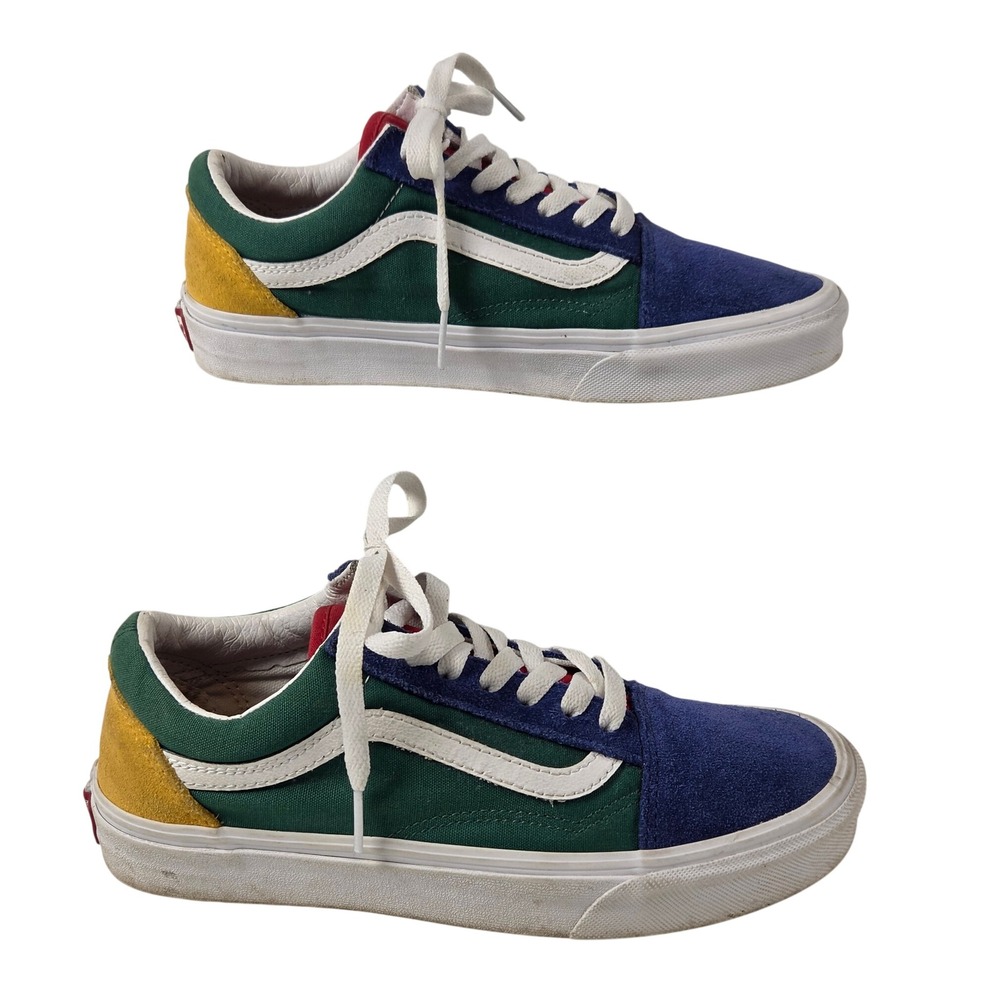 Vans Colorblock Low Top Leather Suede Canvas Lace Up Casual Sneaker M 6 / W 7.5